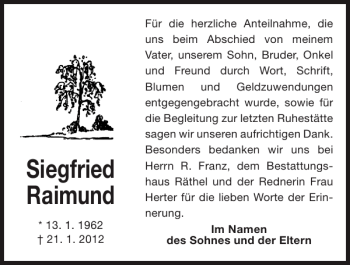 Traueranzeigen Von Siegfried Raimund Trauer Nordkurier