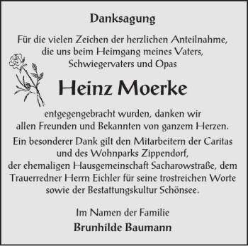 Traueranzeigen Von Heinz Moerke Trauer Nordkurier