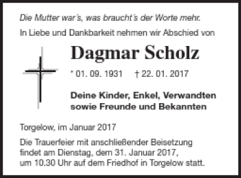 Traueranzeigen Von Dagmar Scholz Trauer Nordkurier