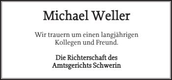 Traueranzeigen Von Michael Weller Trauer Nordkurier