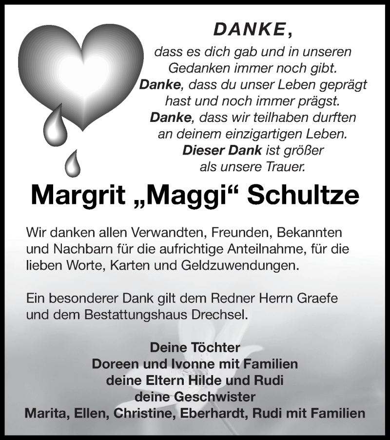  Traueranzeige für Margrit  Schultze vom 26.10.2019 aus Neubrandenburger Zeitung