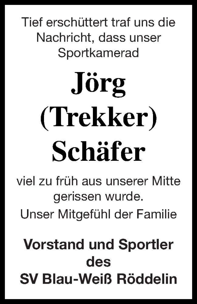  Traueranzeige für Jörg Schäfer vom 13.02.2019 aus Templiner Zeitung