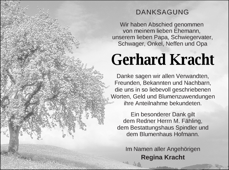  Traueranzeige für Gerhard Kracht vom 18.01.2022 aus Mecklenburger Schweiz