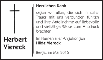 Traueranzeige von Herbert Viereck von Parchimer Zeitung