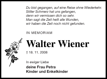 Traueranzeige von Walter Wiener von Müritz-Zeitung