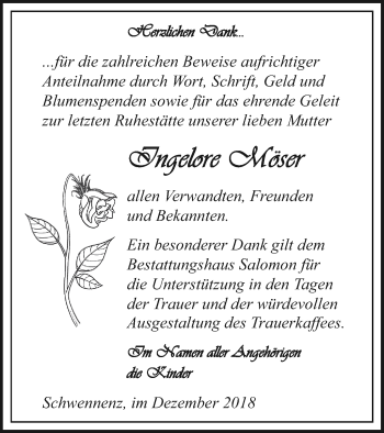 Traueranzeige von Ingelore Möser von Pasewalker Zeitung