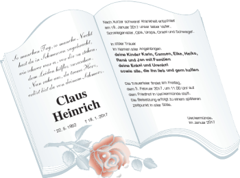 Traueranzeige von Claus Heinrich von Haff-Zeitung