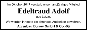 Traueranzeige von Edeltraud Adolf von Treptower Tageblatt