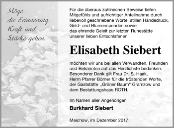 Traueranzeige von Elisabeth Siebert von Prenzlauer Zeitung