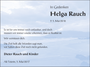 Traueranzeige von Helga Rauch von Vorpommern Kurier