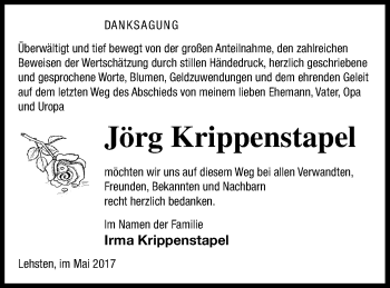 Traueranzeige von Jörg Krippenstapel von Müritz-Zeitung