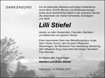 Traueranzeige von Lilli Stiefel von Mecklenburger Schweiz