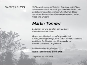 Traueranzeige von Martin Tornow von Haff-Zeitung