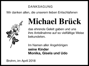 Traueranzeige von Michael Brück von Neubrandenburger Zeitung