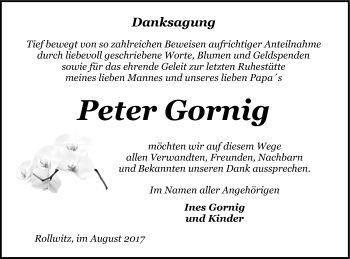 Traueranzeige von Peter Gornig von Pasewalker Zeitung