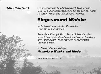 Traueranzeige von Siegesmund Wolske von Templiner Zeitung