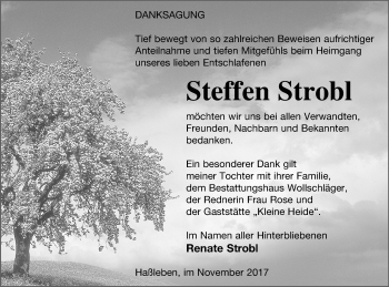 Traueranzeige von Steffen Strobl von Templiner Zeitung