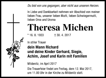 Traueranzeige von Theresa Michen von Strelitzer Zeitung