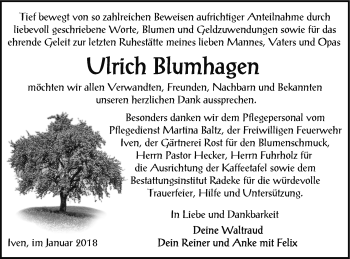 Traueranzeige von Ulrich Blumhagen von Vorpommern Kurier