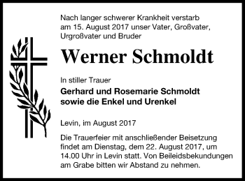 Traueranzeige von Werner Schmoldt von Mecklenburger Schweiz