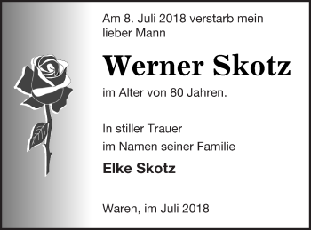 Traueranzeige von Werner Skotz von Müritz-Zeitung