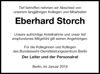 Traueranzeige von Eberhard Storch von Templiner Zeitung