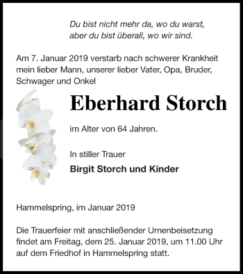 Traueranzeige von Eberhard Storch von Templiner Zeitung