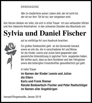 Traueranzeige von Sylvia  Fischer von Mecklenburger Schweiz