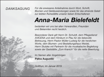 Traueranzeige von Anna-Maria Bielefeldt von Müritz-Zeitung