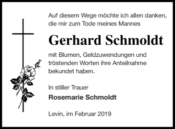 Traueranzeige von Gerhard Schmoldt von Mecklenburger Schweiz