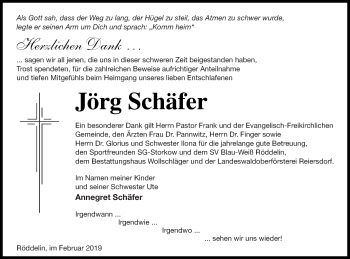 Traueranzeige von Jörg Schäfer von Templiner Zeitung