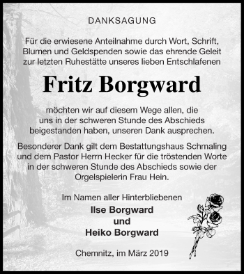 Traueranzeige von Fritz Borgward von Neubrandenburger Zeitung