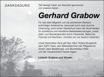 Traueranzeige von Gerhard Grabow von Neubrandenburger Zeitung