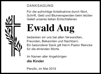 Traueranzeige von Ewald Aug von Müritz-Zeitung