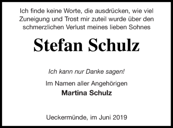 Traueranzeige von Stefan Schulz von Haff-Zeitung