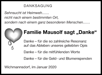 Traueranzeige von Danksagung  von Templiner Zeitung