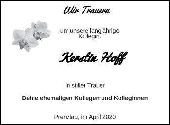 Traueranzeige von Kerstin Hoff von Prenzlauer Zeitung