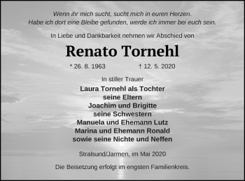 Traueranzeige von Renato Tornehl von Demminer Zeitung