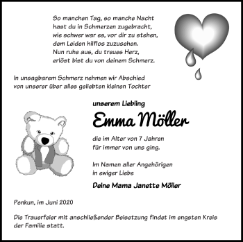 Traueranzeige von Emma Möller von Pasewalker Zeitung