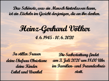 Traueranzeige von Heinz-Gerhard VölkerHeinz-Gerhard Völker von Haff-Zeitung