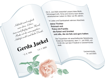 Traueranzeige von Gerda Jaekel von Haff-Zeitung