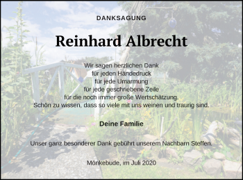 Traueranzeige von Reinhard Albrecht von Haff-Zeitung