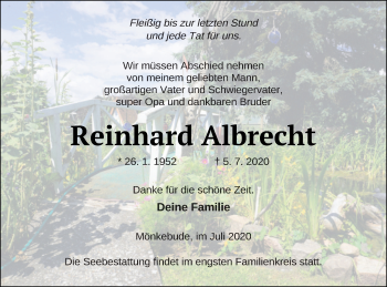 Traueranzeige von Reinhard Albrecht von Haff-Zeitung