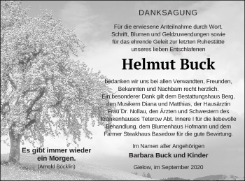 Traueranzeige von Helmut Buck von Mecklenburger Schweiz