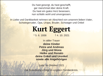 Traueranzeige von Kurt Eggert von Vorpommern Kurier