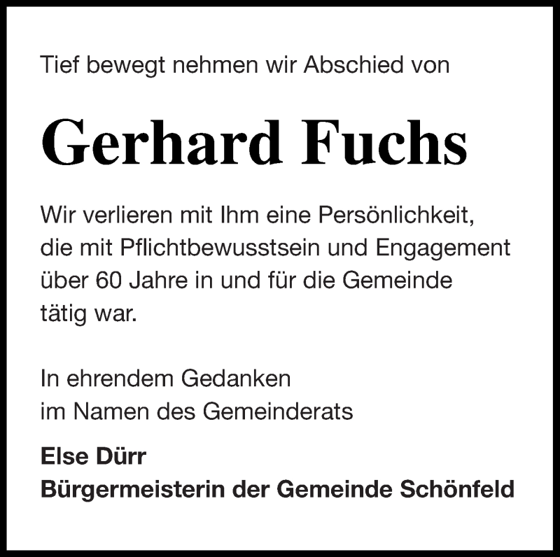  Traueranzeige für Gerhard Fuchs vom 23.11.2021 aus Demminer Zeitung