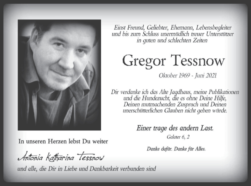  Traueranzeige für Gregor Tessnow vom 26.06.2021 aus Mecklenburger Schweiz