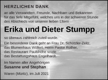 Traueranzeige von Dieter Stumpp von Müritz-Zeitung