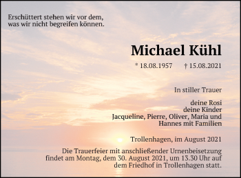 Traueranzeige von Michael Kühl von Neubrandenburger Zeitung