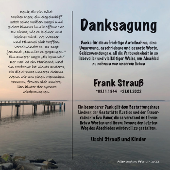 Traueranzeige von Frank Strauß von Neubrandenburger Zeitung